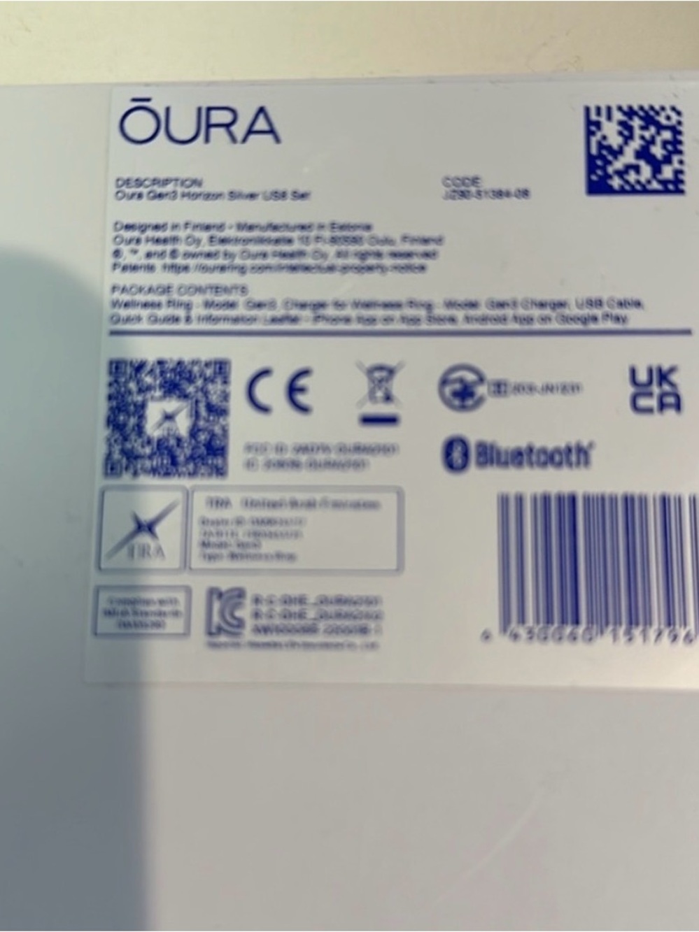 Oura Ring Gen 3 Size 8 with Charger - Picture 3 of 3